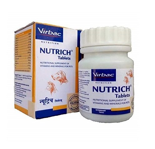 Nutrich Tabs Complete Multivitamin-Multimineral Tablet for Cats and Dogs (60Tabs)