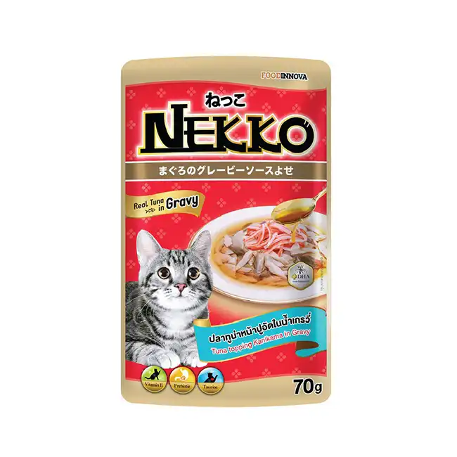 Nekko Pouch Tuna topping Kanikama in Gravy (70gm)