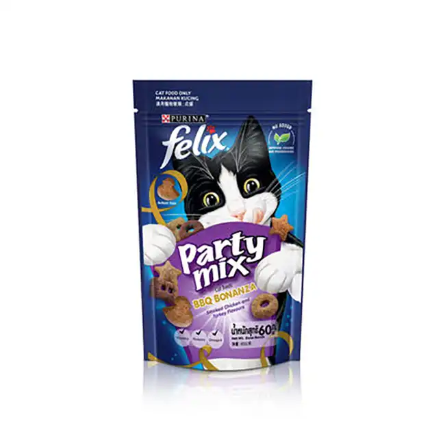 Purina Felix Party Mix BBQ Bonanza Dry Cat Treat (60gm)