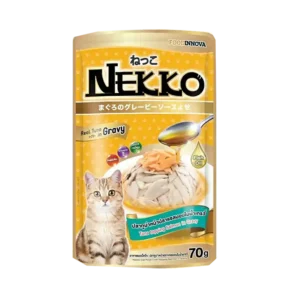 Nekko Pouch Tuna topping Salmon in Gravy (70gm)