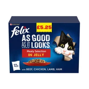Purina Felix UK As Good As It Looks Adult Meaty Selection in Jelly Pouch 12pc Combo (12×100gm)