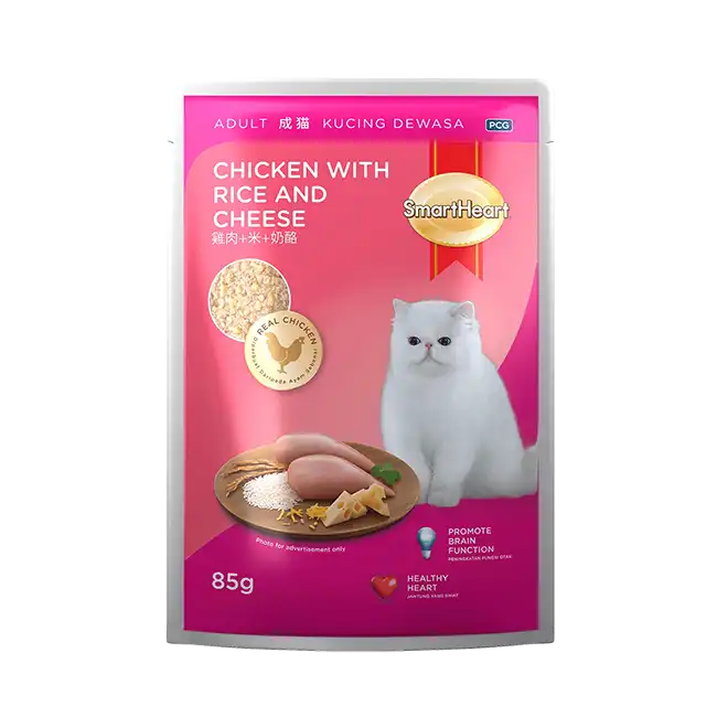 SmartHeart Adult Chicken with Rice & Cheese Pouch (85gm)