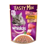 Whiskas Adult Tasty Mix Tuna with Kanikama & Carrot in Gravy Pouch (70gm)