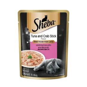Sheba Premium Adult Cat Pouch Tuna & Crab Stick (70gm)