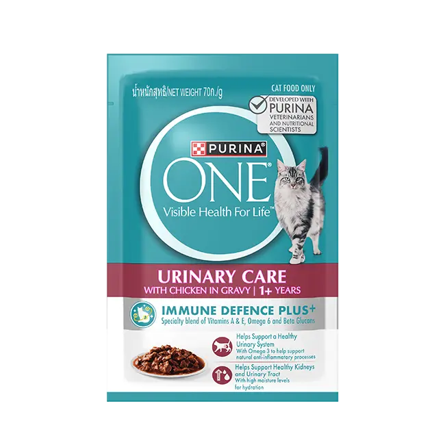 PURINA ONE Adult Urinary Care with Chicken in Gravy Wet Cat Food Pouch (70gm)