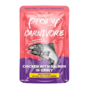 Pramy Carnivore Chicken with Salmon in Gravy Pouch (70gm)