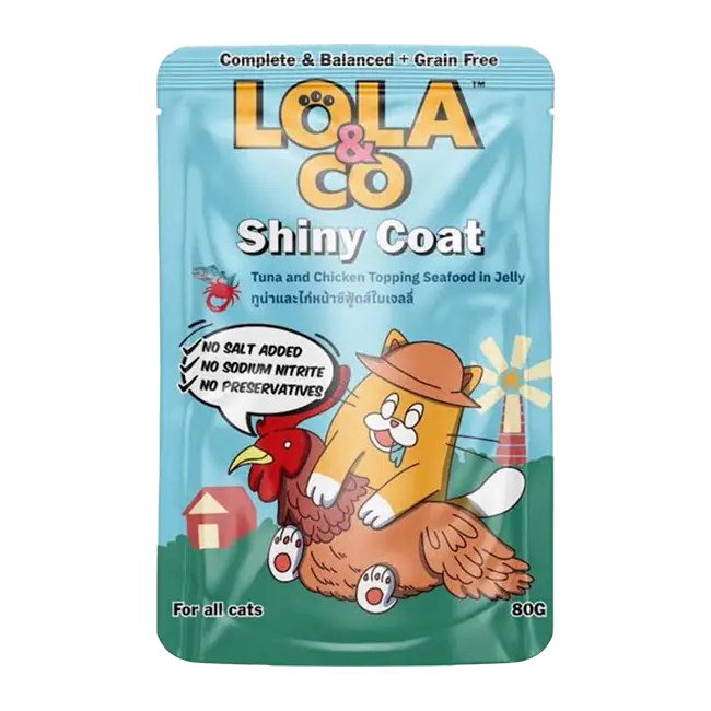 Lola & Co Shiny Coat Tuna & Chicken Topping Seafood in Jelly (80gm)