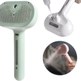 Hair Removal Grooming Mist Maker Steaming Comb 2in1 Spray Pet Cat Dog Brush (Random Color, 1p)