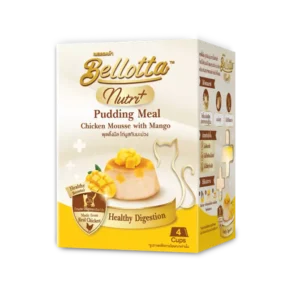 Bellotta Nutri+ Pudding Meal Chicken Mousse with Mango Healthy Digestion for All Cats (25gm x 4cups)