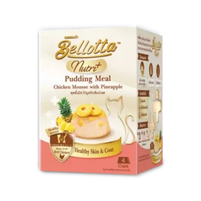 Bellotta Nutri+ Pudding Meal Chicken Mousse with Pineapple Healthy Skin & Coat for All Cats (25gm x 4cups)