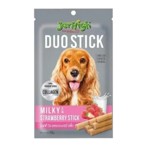 Jerhigh Duo Stick Milky Strawberry Dog Treat (50gm)