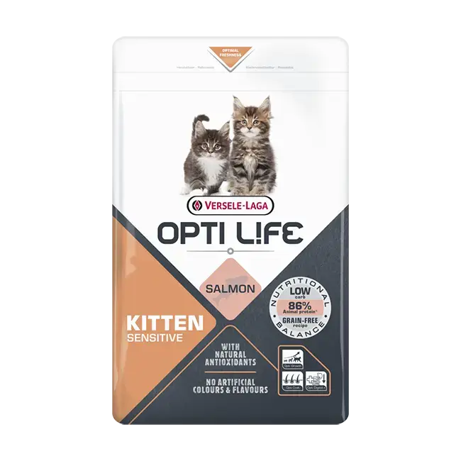 OptiLife Sensitive Kitten Salmon Dry Cat Food (1kg)