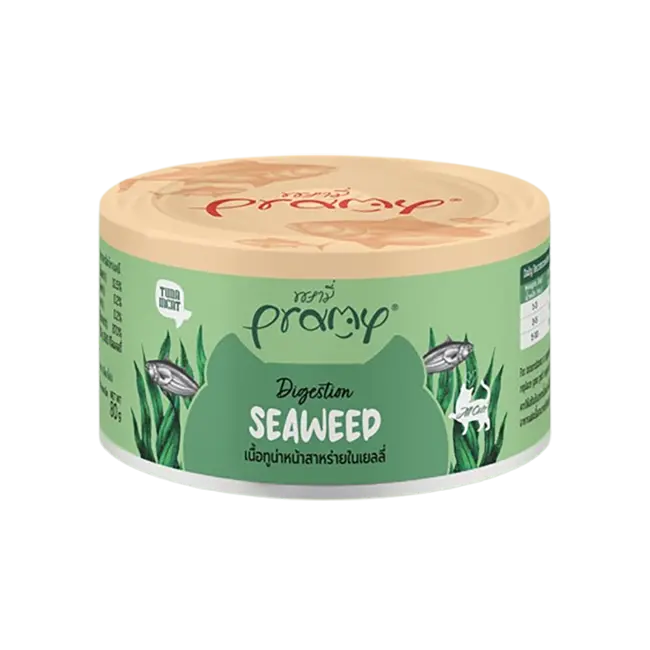 Pramy Functional Digestion Tuna Topping SeaWeed Wet Food Can for All Cats (80gm)