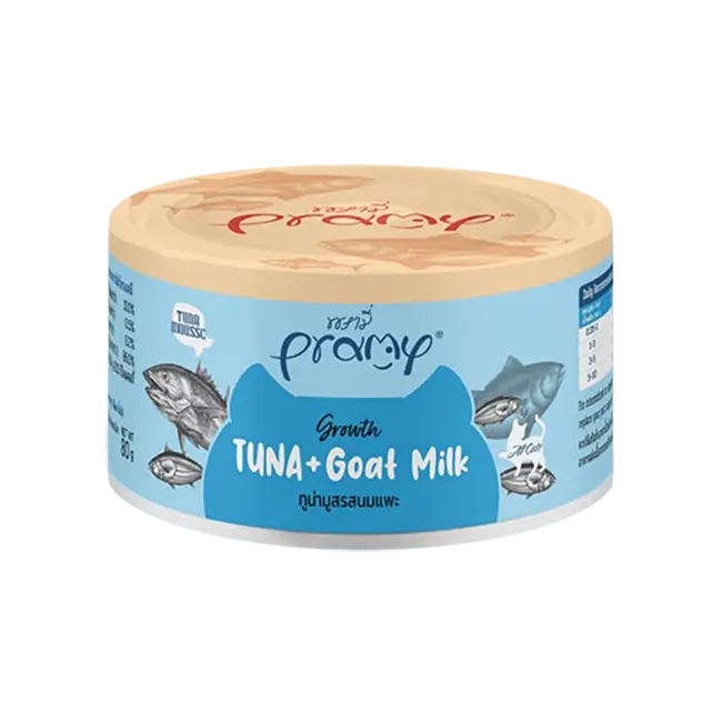 Pramy Functional Growth Tuna Mousse with GoatMilk Wet Food Can for All Cats (80gm)
