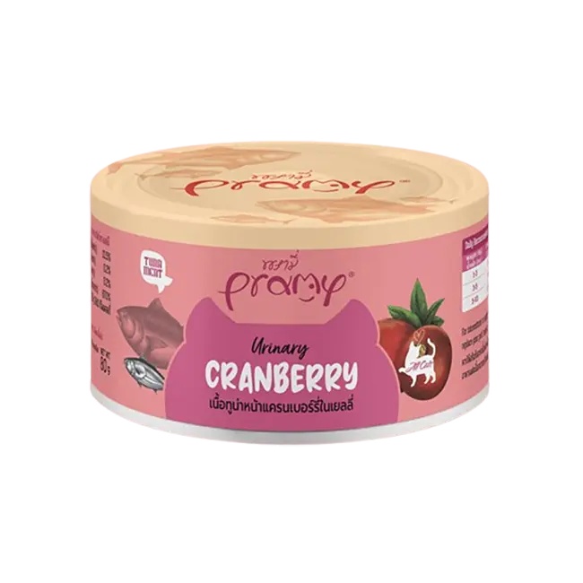 Pramy Functional Urinary Tuna Topping Cranberry Wet Food Can for All Cats (80gm)